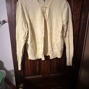 CAbi Light Yellow Knit Cardigan XL